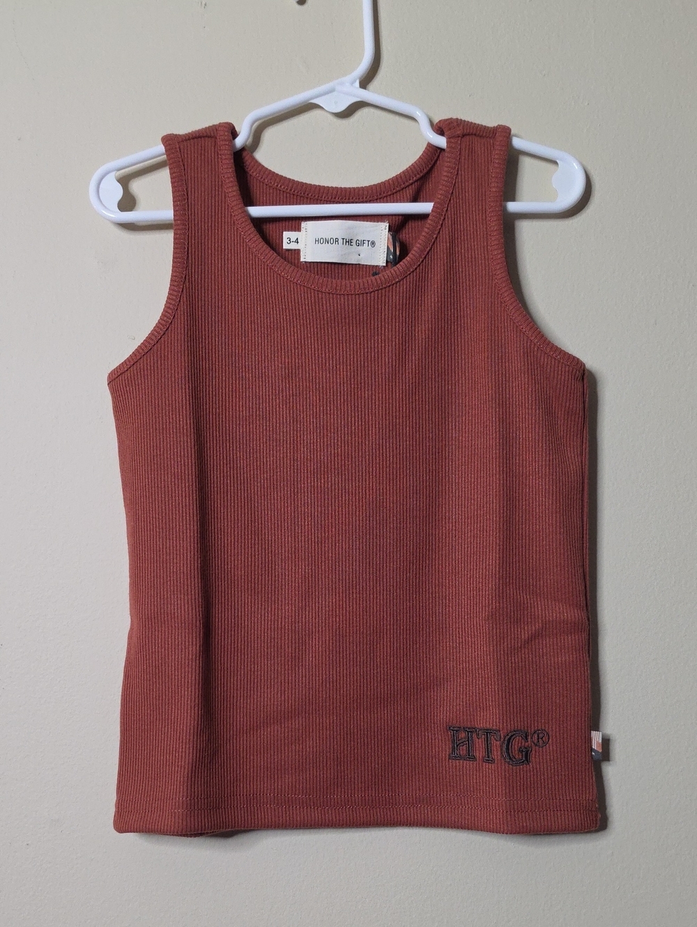 Honor The Gift Kids Rise Rust Ribbed Tank Top